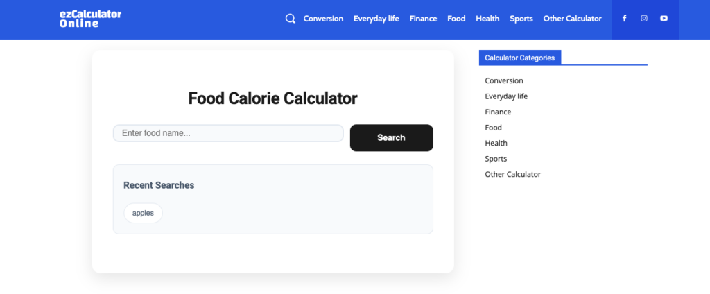 Track Your Calories Easily with the Food Calorie Calculator