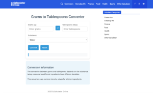 Grams to Tablespoons Converter – Quick and Accurate Conversion Tool