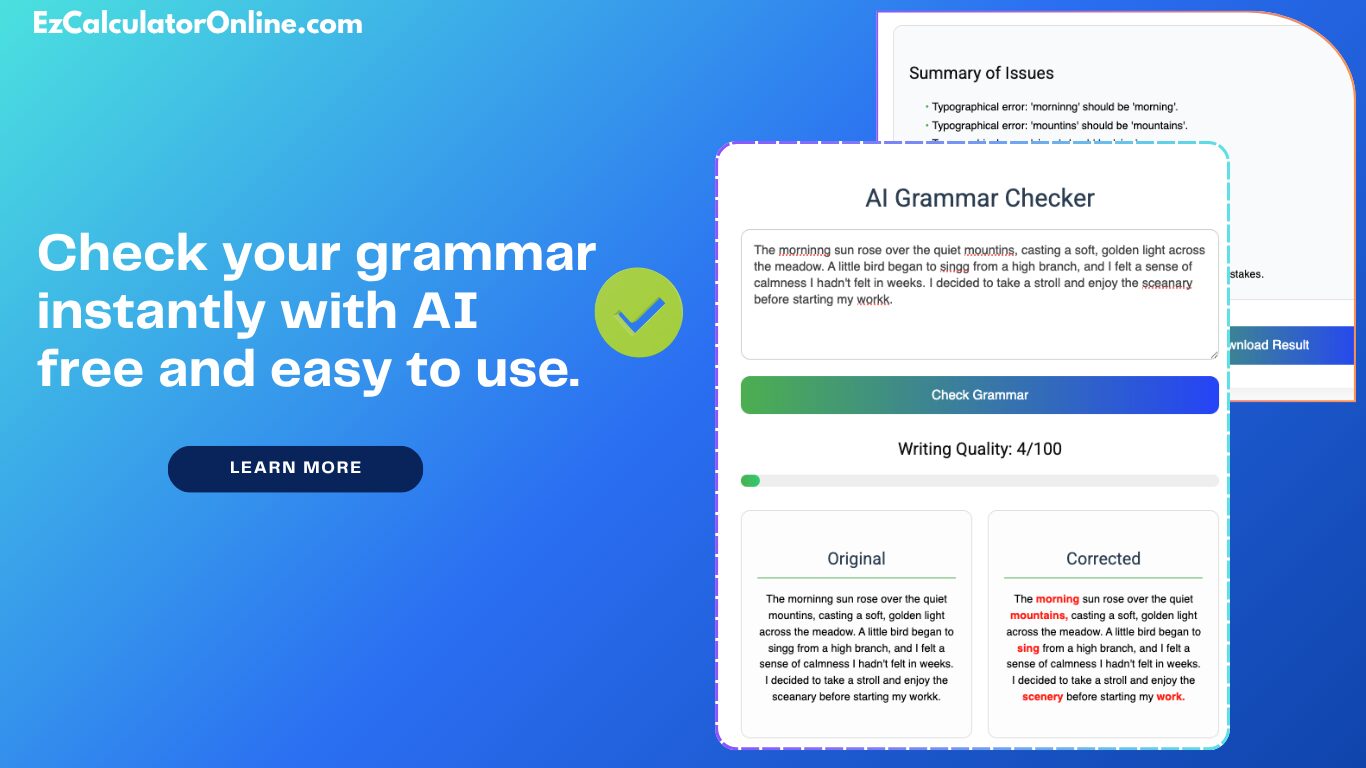 AI Grammar Checker Tool