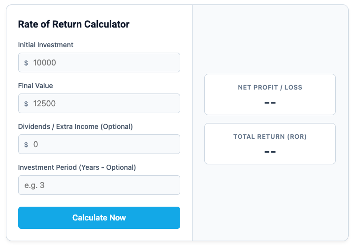 Free Rate of Return Calculator: Calculate RoR & CAGR Now